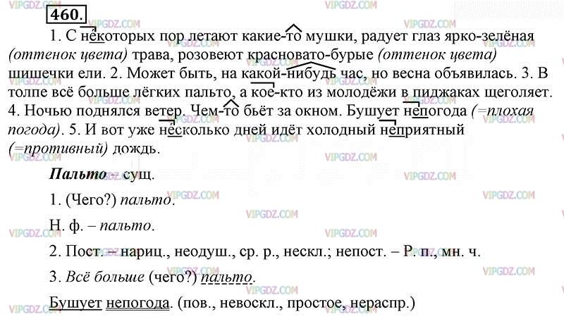 Русский язык 7 упр 460